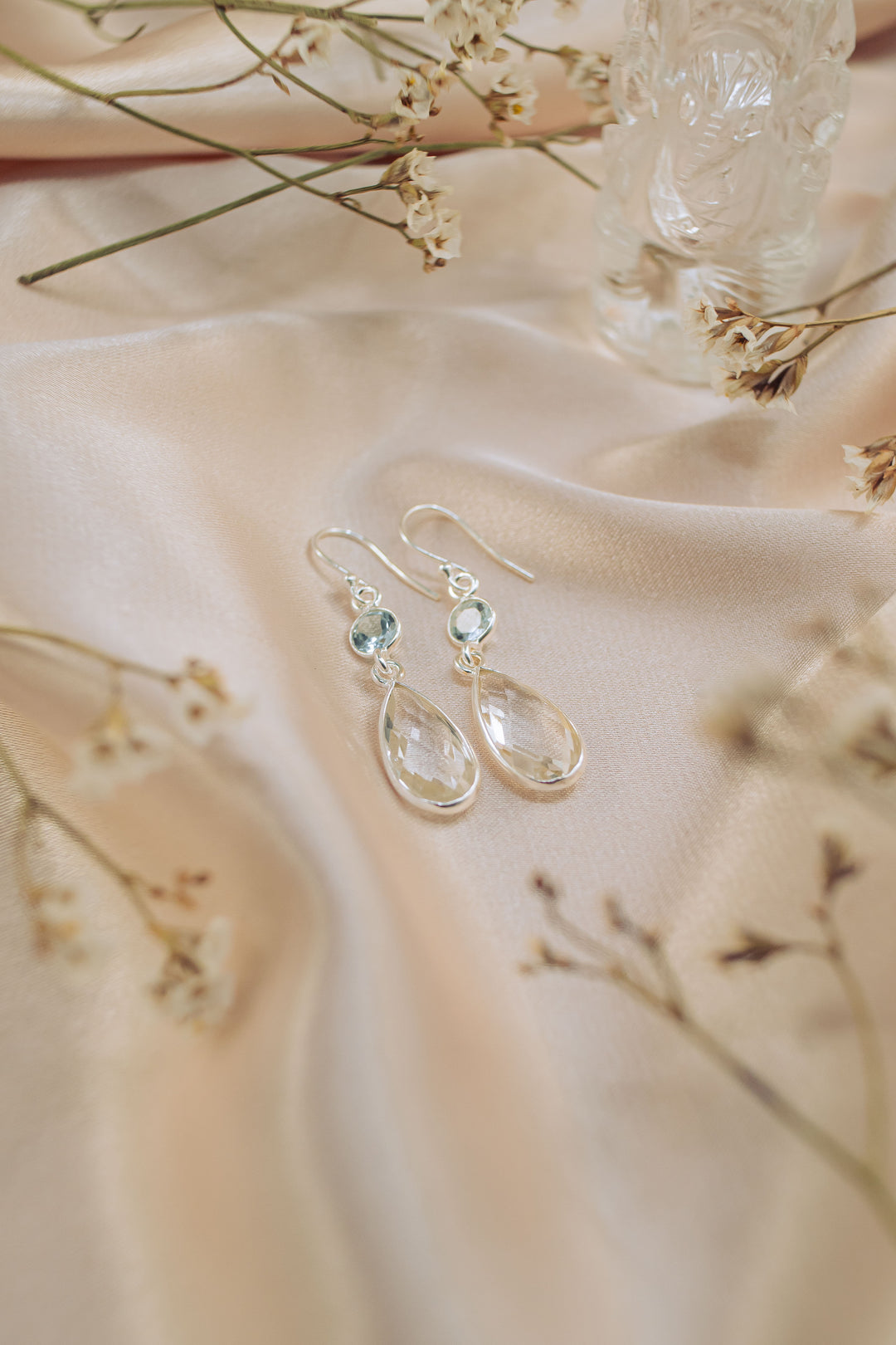 Sivalya Quartz Crystal Dangle Earrings - Twilight