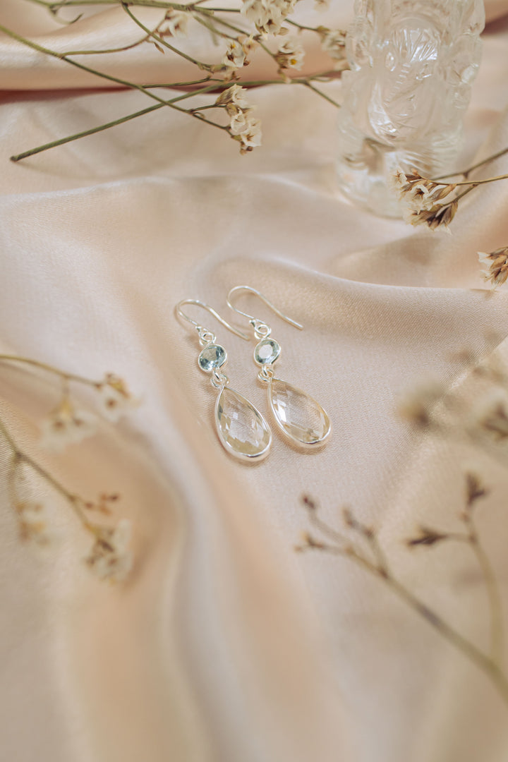 Sivalya Quartz Crystal Dangle Earrings - Twilight