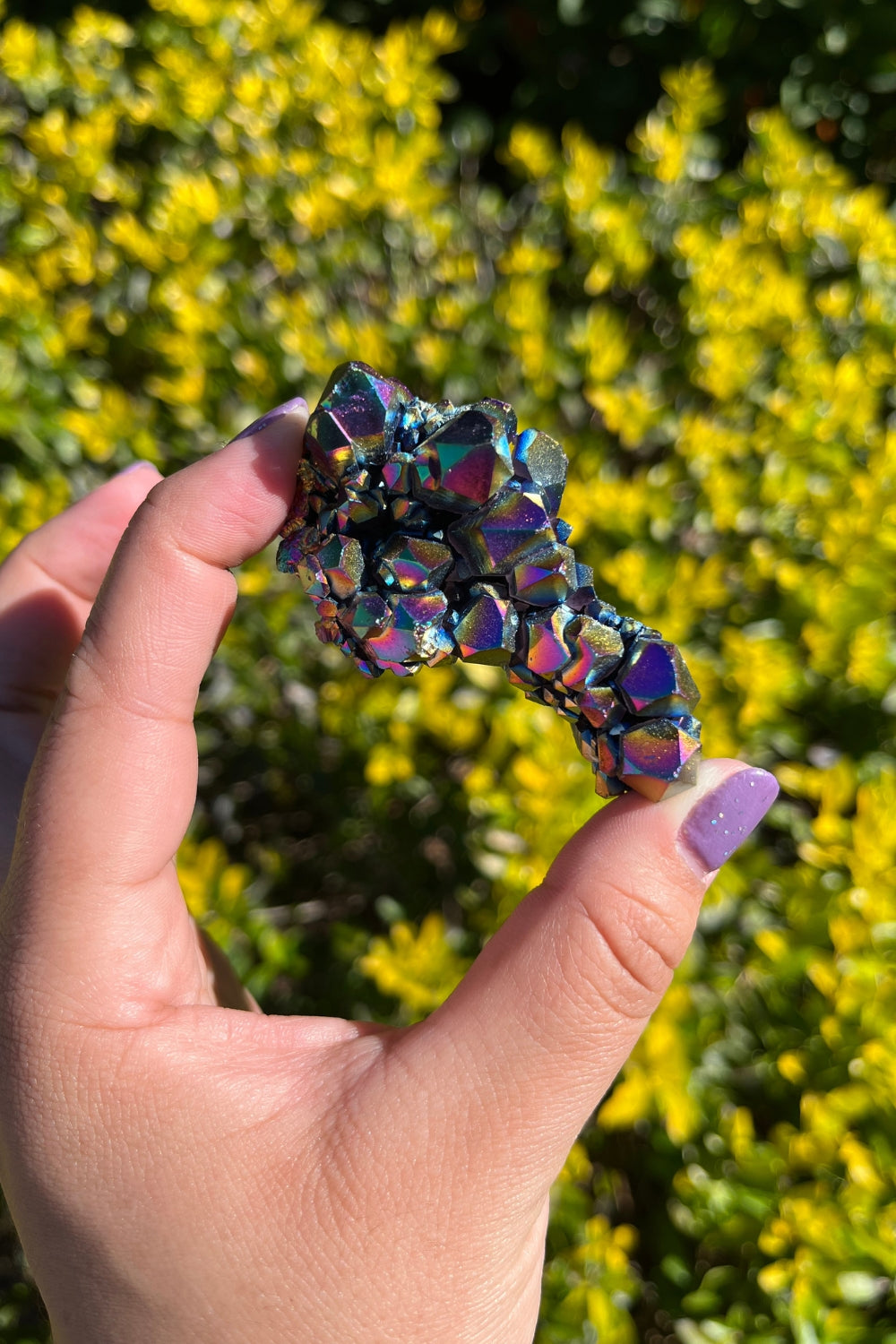 Rainbow Aura Quartz Crystal Cluster #1
