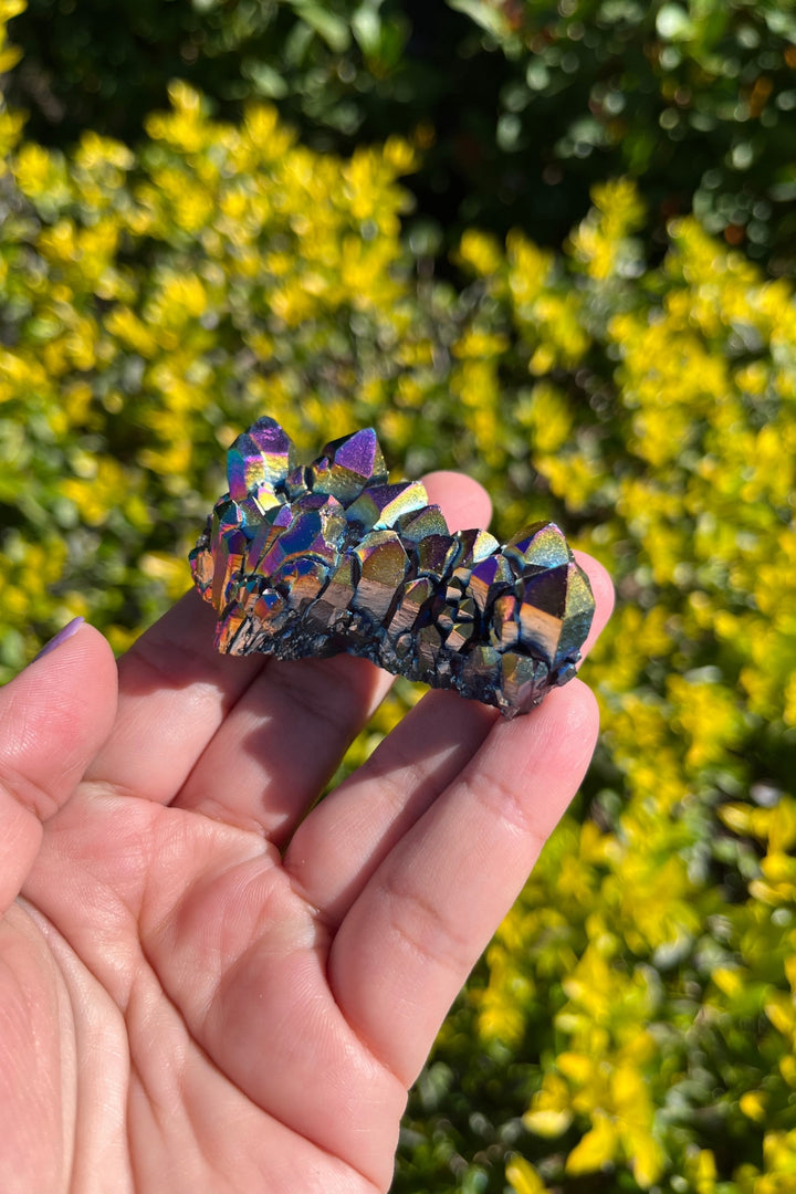 Rainbow Aura Quartz Crystal Cluster #1