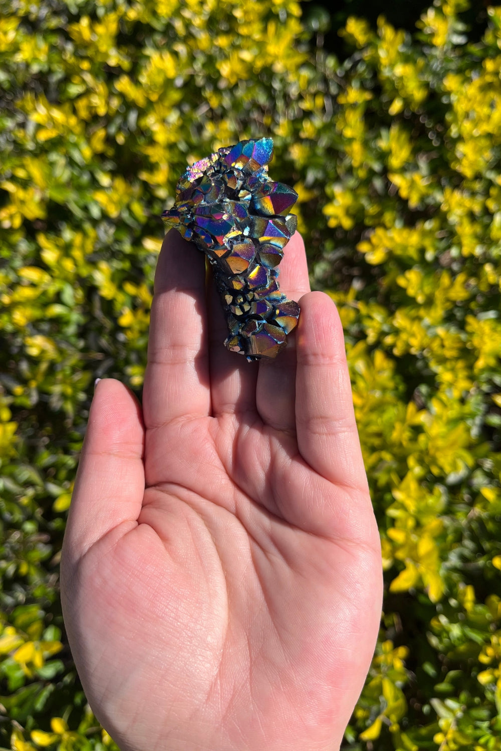 Rainbow Aura Quartz Crystal Cluster #1