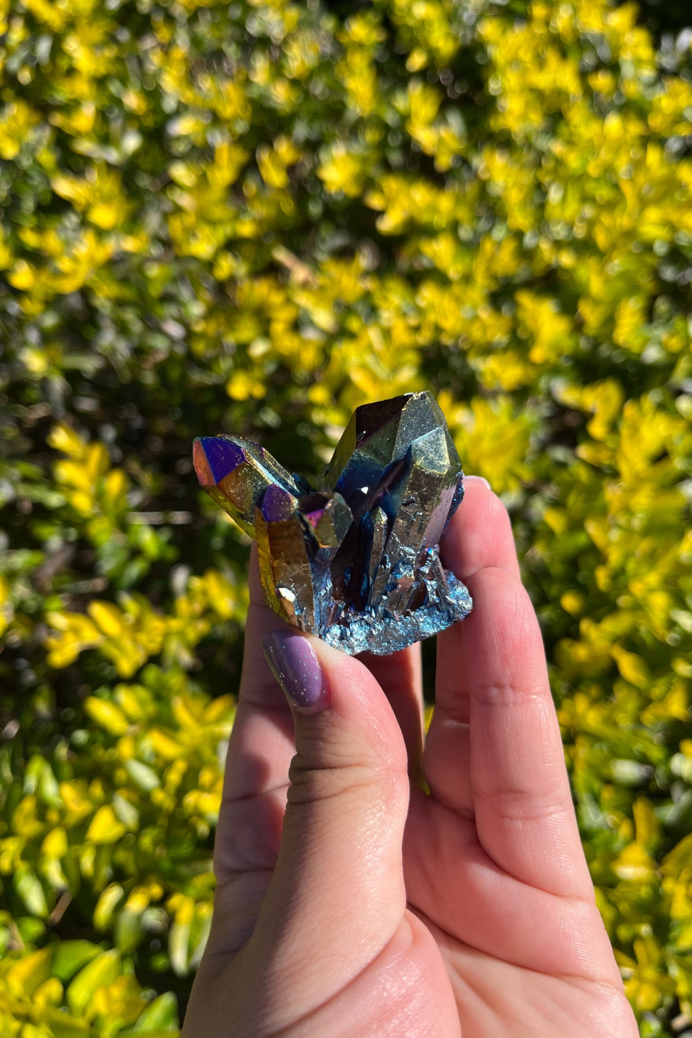 Rainbow Aura Quartz Crystal Cluster #2