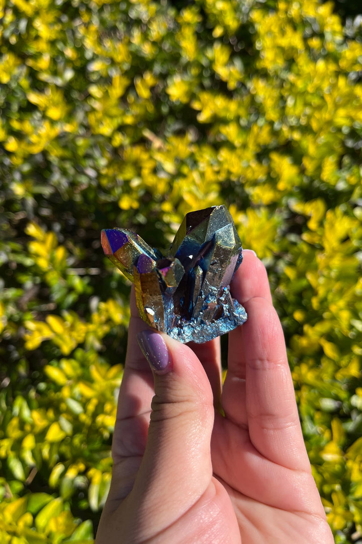 Rainbow Aura Quartz Crystal Cluster #2