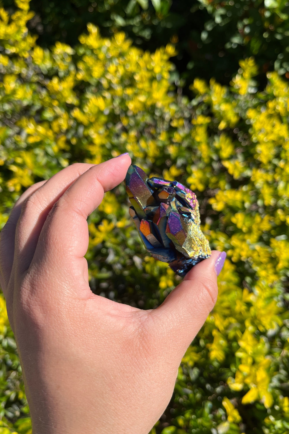 Rainbow Aura Quartz Crystal Cluster #3