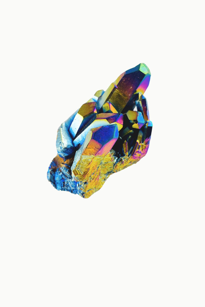 Rainbow Aura Quartz Crystal Cluster #3