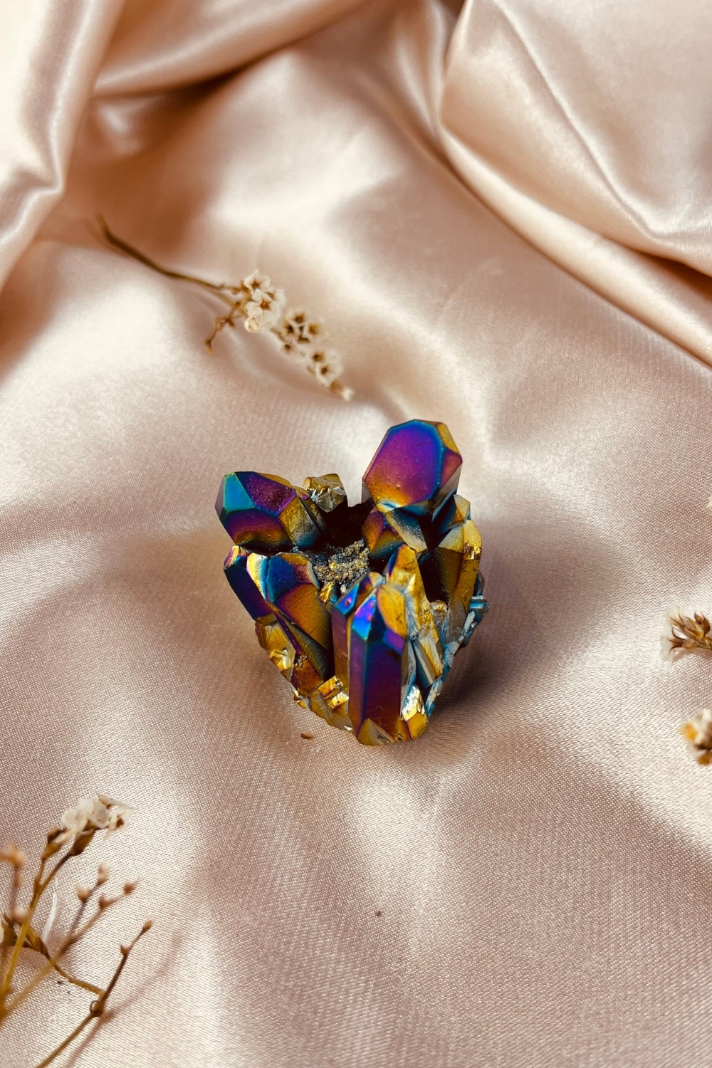 Rainbow Aura Quartz Crystal Cluster #4