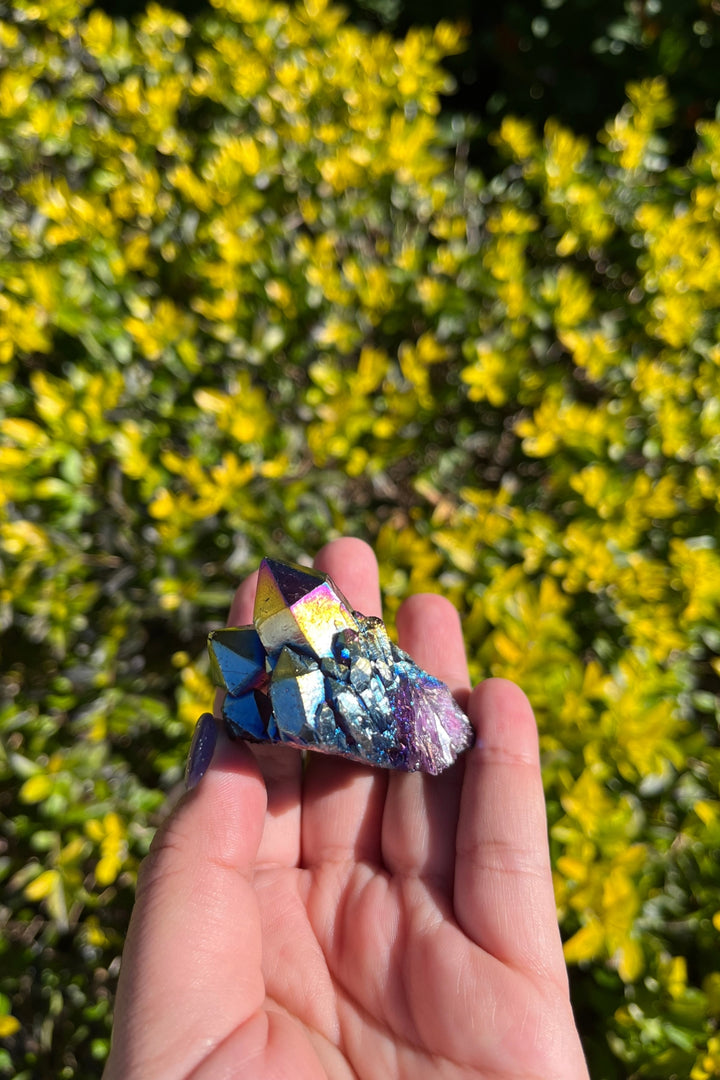 Rainbow Aura Quartz Crystal Cluster #5
