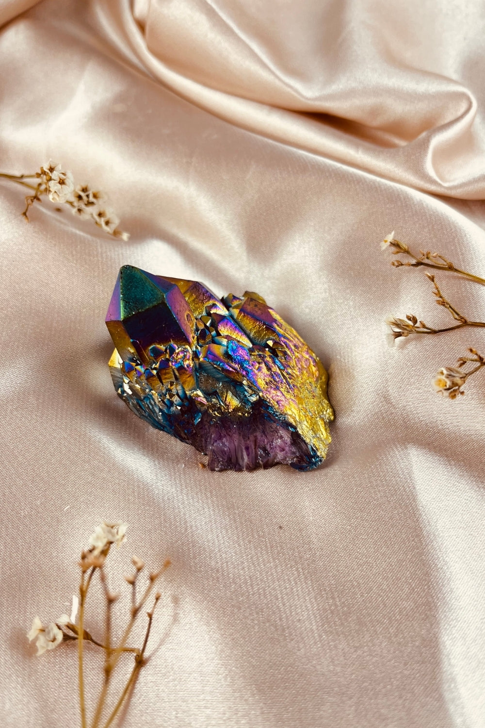 Rainbow Aura Quartz Crystal Cluster #5
