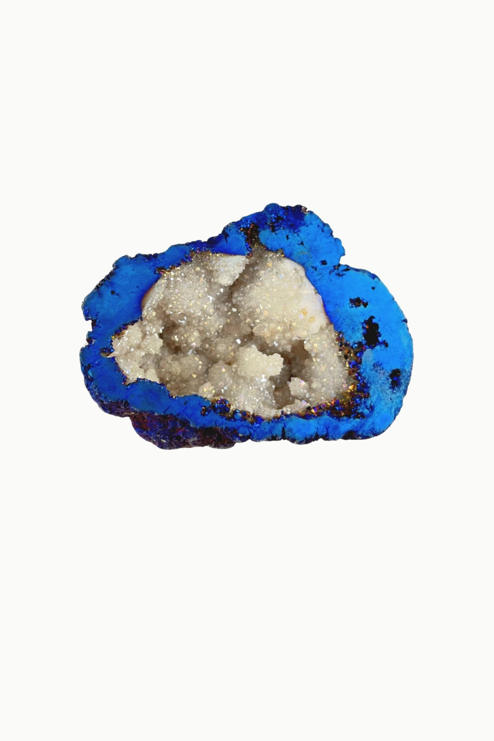 Titanium Rainbow Aura Druzy Quartz Geode #1
