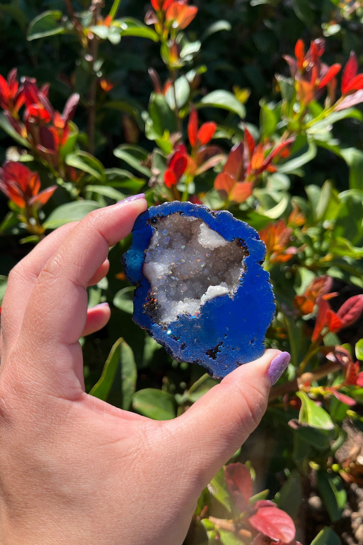 Titanium Rainbow Aura Druzy Quartz Geode #2