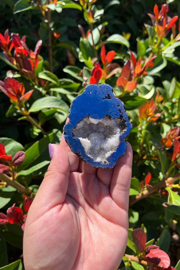 Titanium Rainbow Aura Druzy Quartz Geode #2