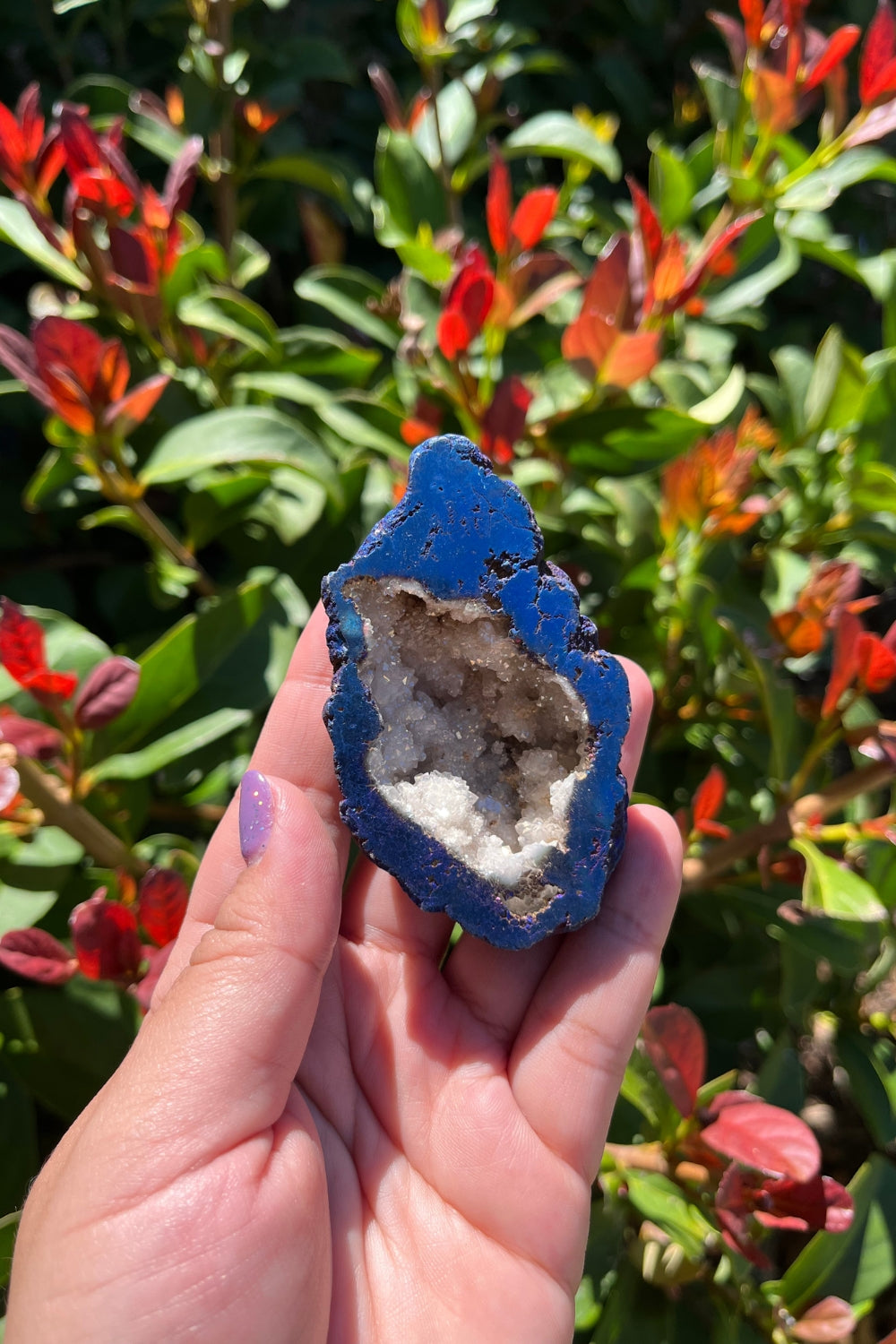 Titanium Rainbow Aura Druzy Quartz Geode #4