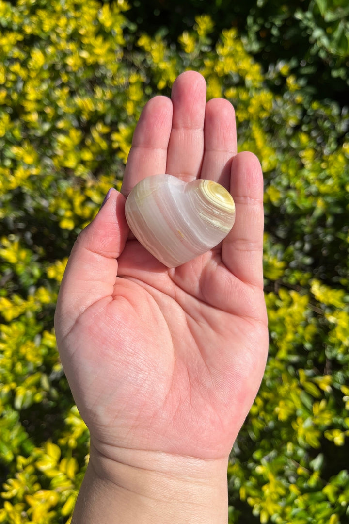 Pink Banded Calcite Heart #1