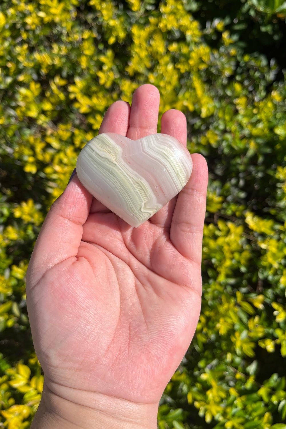 Pink Banded Calcite Heart #2