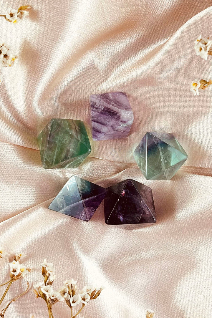 Rainbow Fluorite Octahedron Point