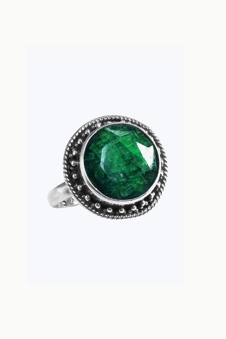 Sivalya Raw Emerald Silver Ring - Aurora