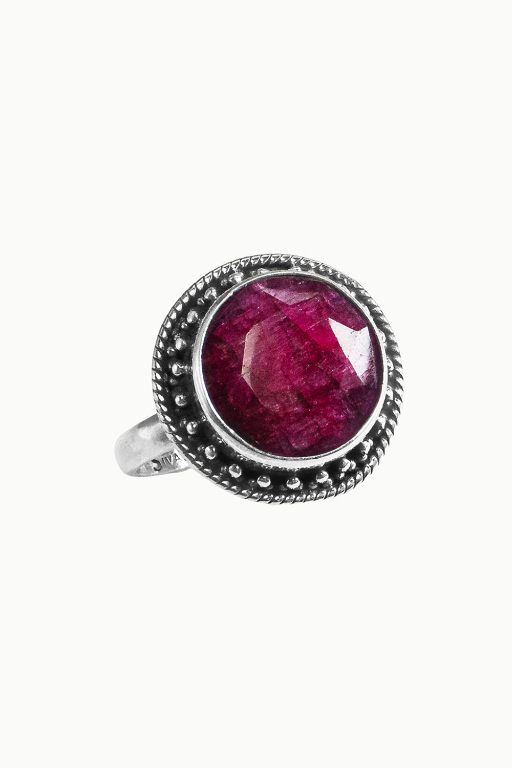 Sivalya Raw Ruby Silver Ring - Aurora