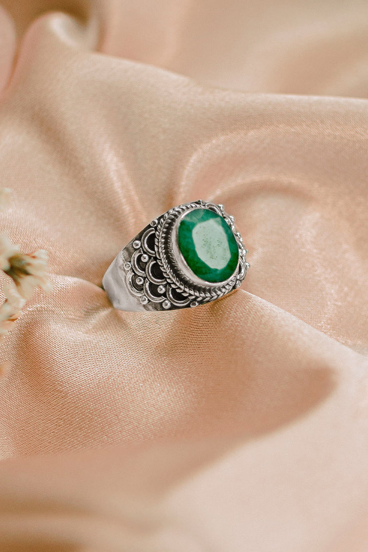 Sivalya Raw Emerald Statement Ring - Royalty
