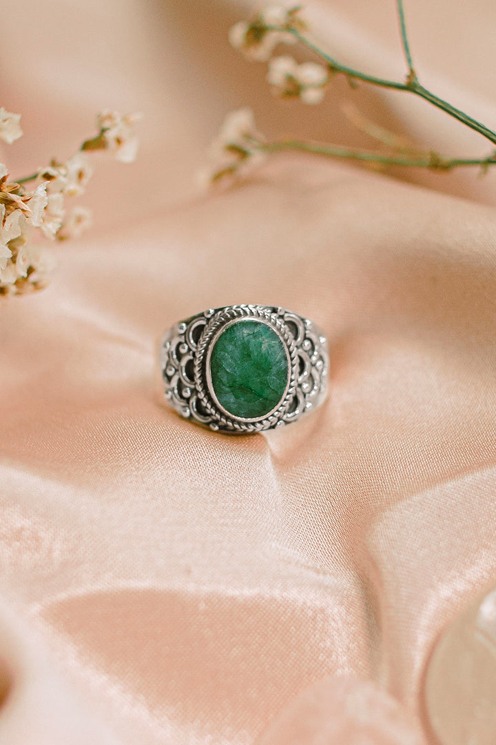 Sivalya Raw Emerald Statement Ring - Royalty