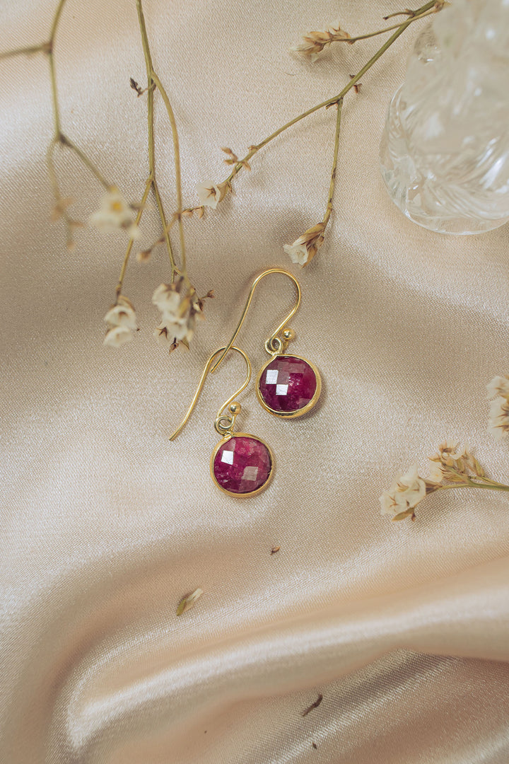Sivalya Raw Ruby Gem Drop Earrings