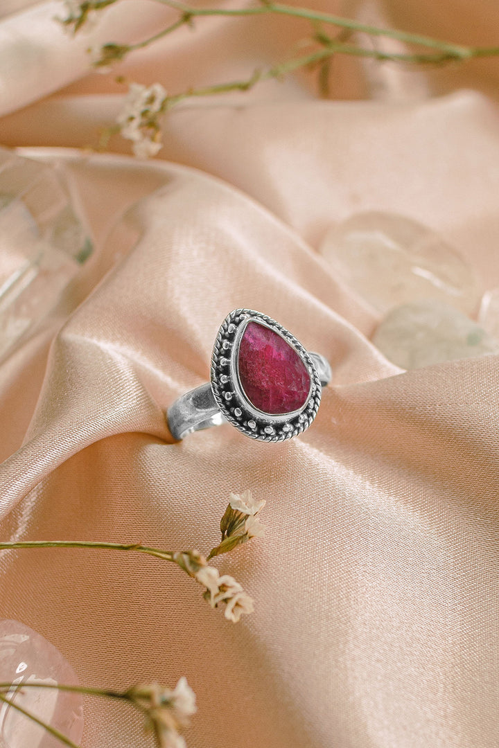 Sivalya Raw Ruby Silver Ring - Amalfi