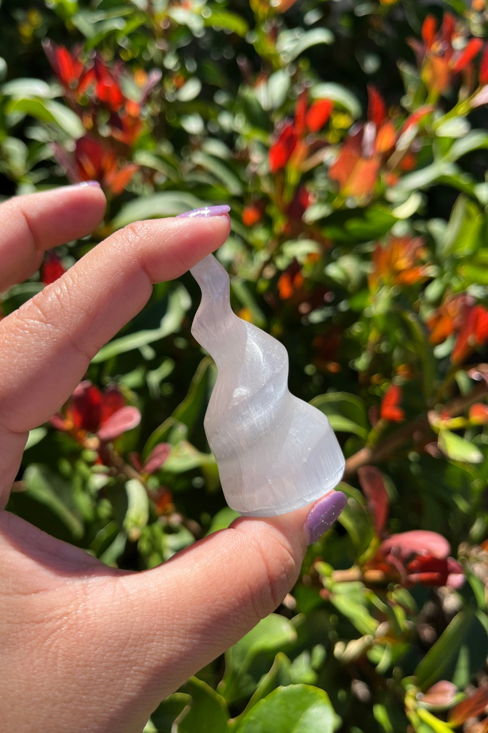 Selenite Spiral Flame