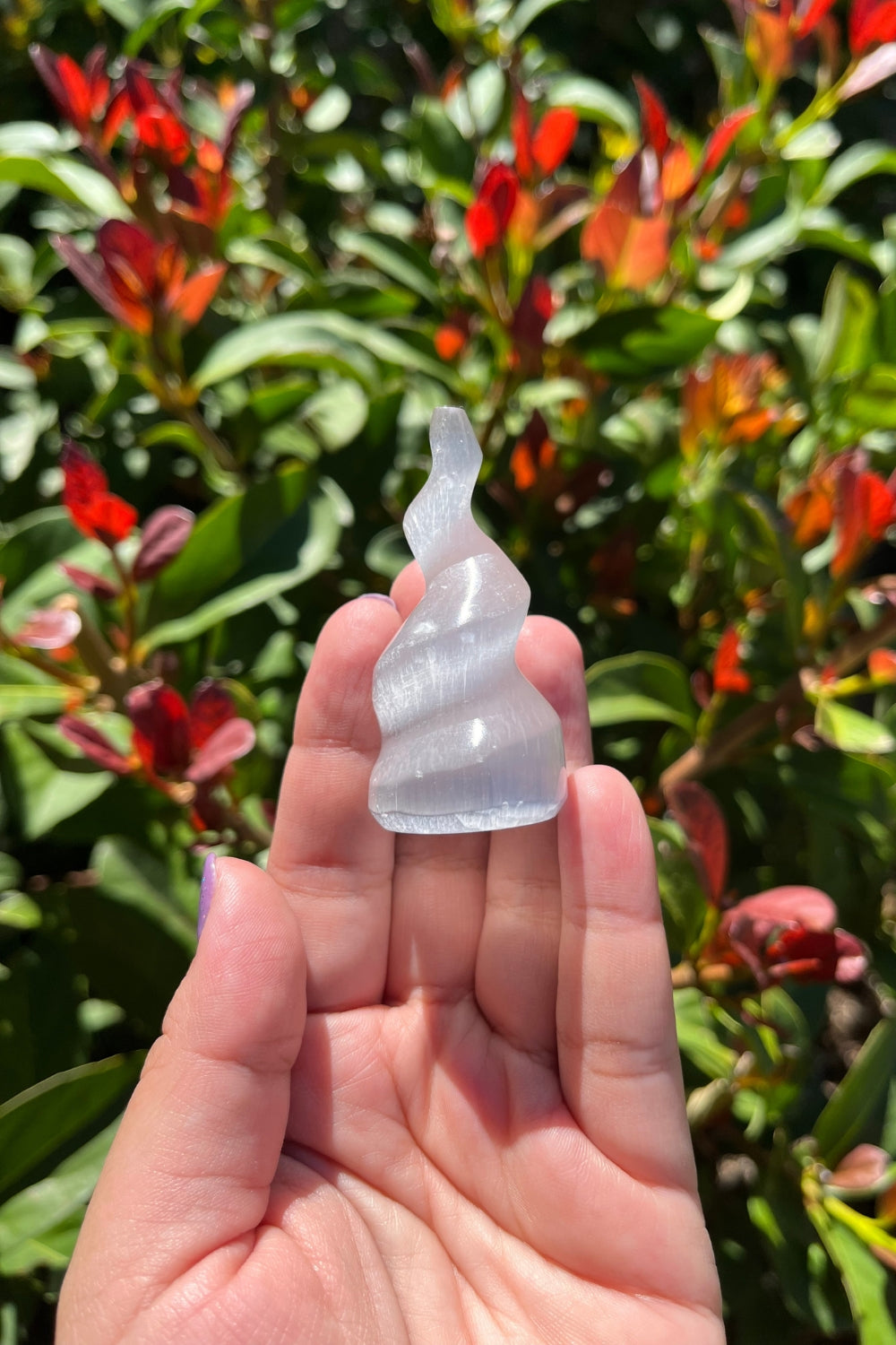 Selenite Spiral Flame