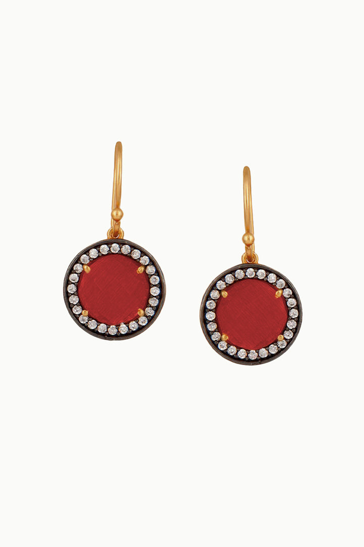 Sivalya Red Onyx Gold Vermeil Earrings - Halo