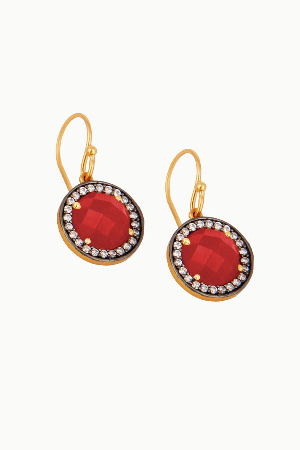 Sivalya Red Onyx Gold Vermeil Earrings - Halo