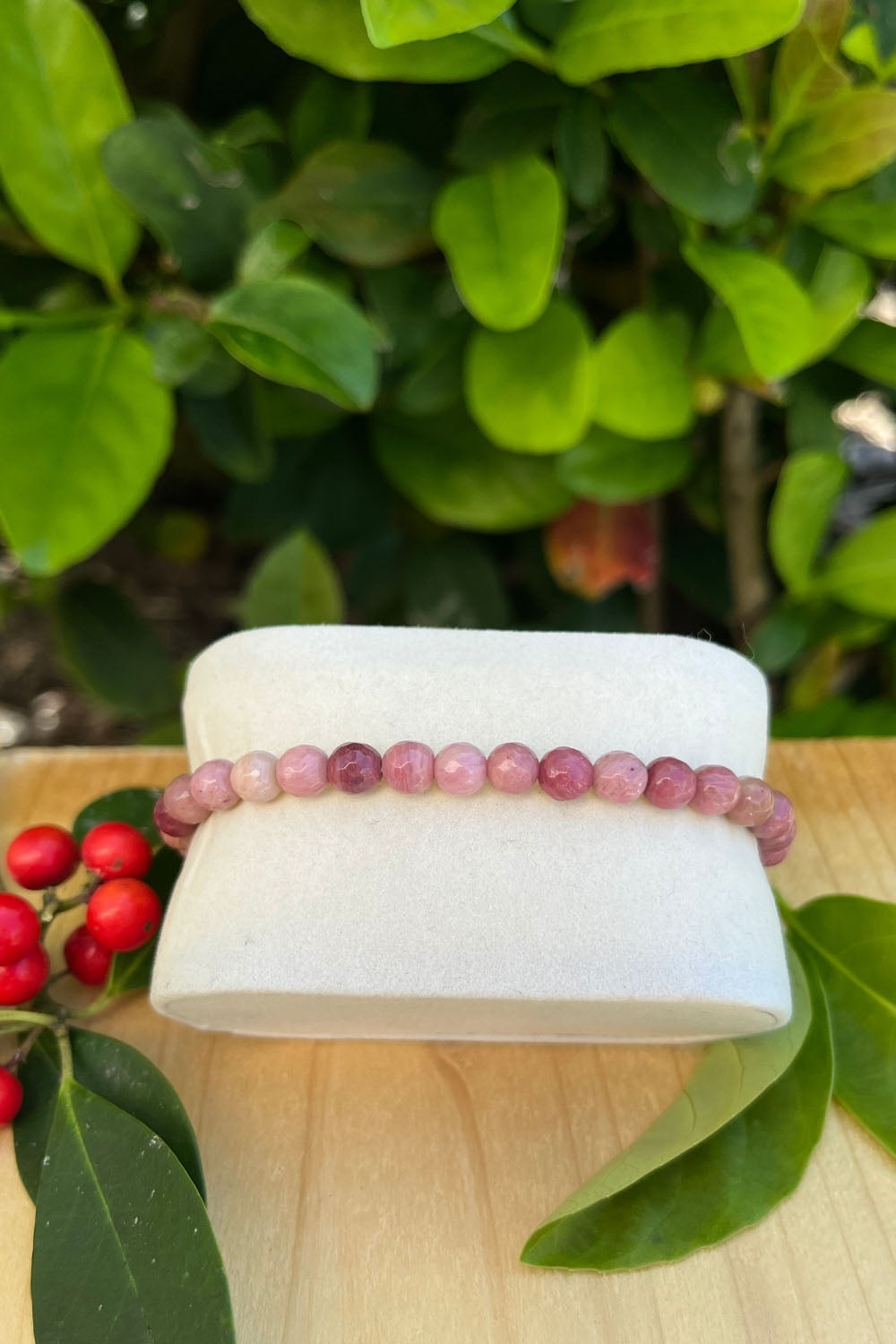 Sivalya Rhodochrosite Gemstone Beaded Bracelet