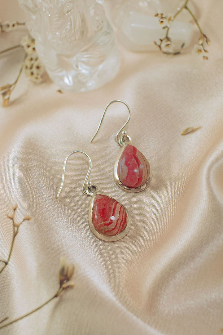 Sivalya Rhodochrosite Silver Earrings- Bliss