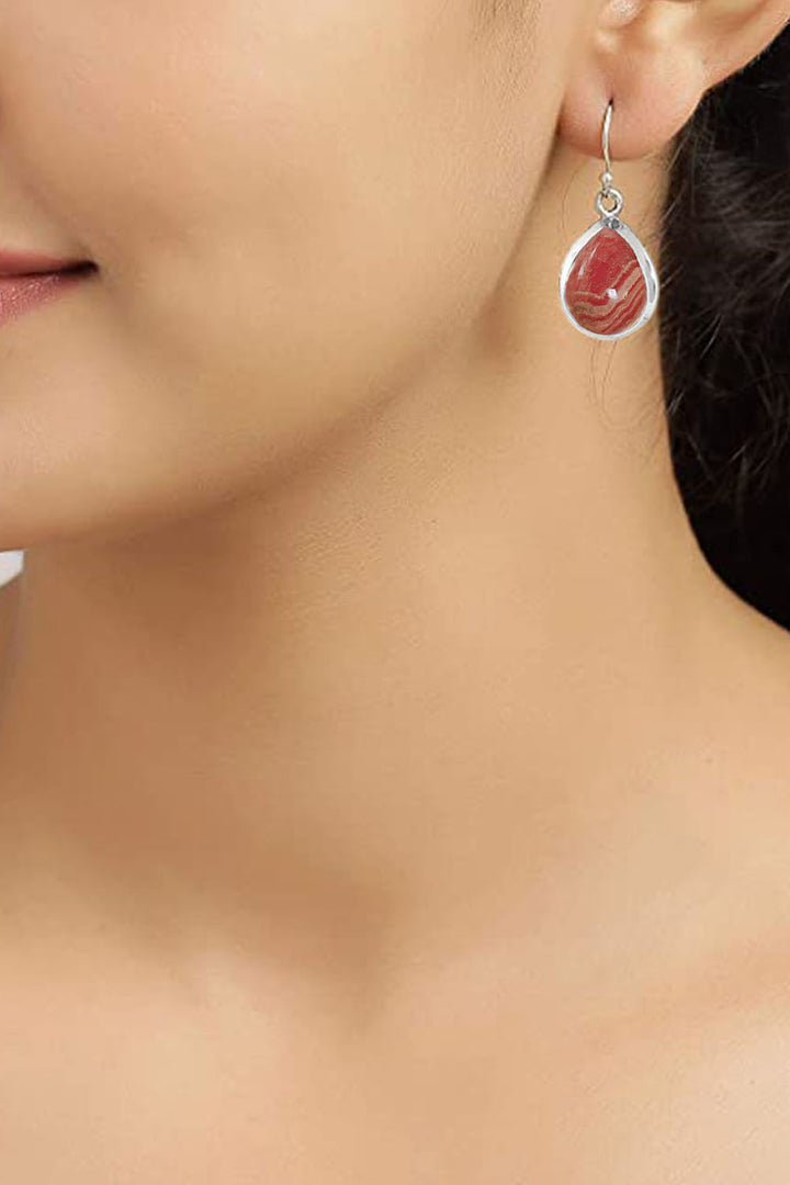 Sivalya Rhodochrosite Silver Earrings- Bliss