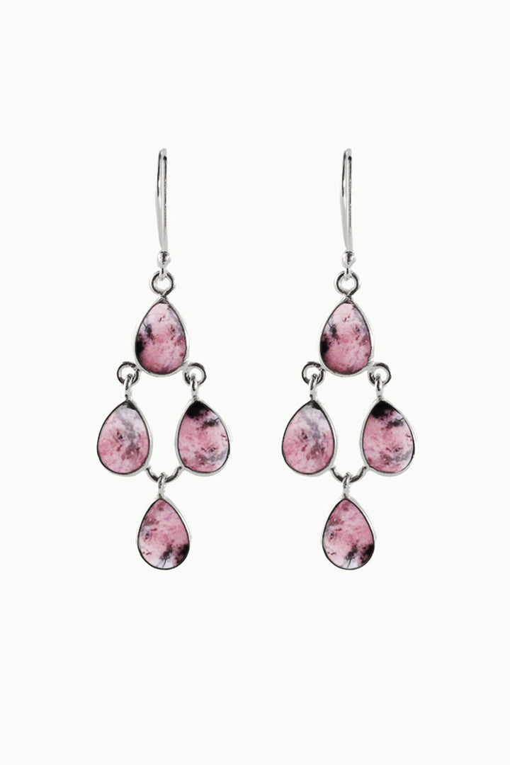 Sivalya Rhodochrosite Dangle Earrings - Dew Drops
