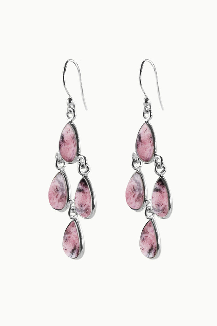Sivalya Rhodochrosite Dangle Earrings - Dew Drops
