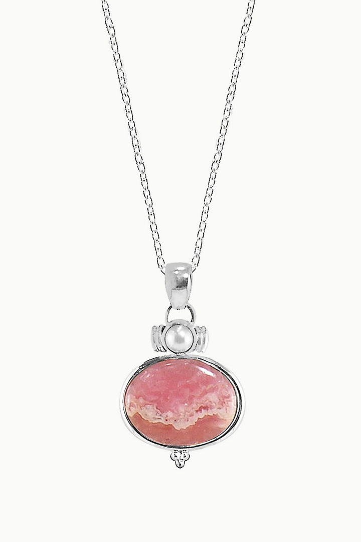 Rhodochrosite Silver Necklace - Ravi