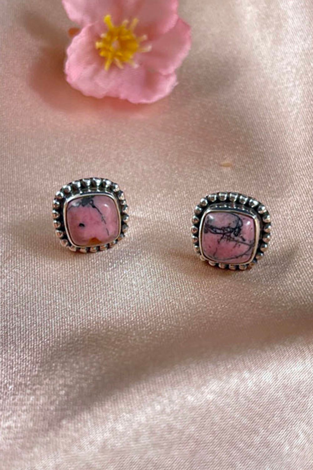 Sivalya Rhodonite Studs Post Earrings