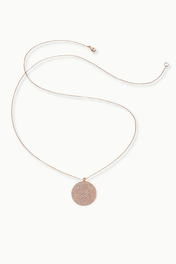Sivalya Rose Gold Zircon Disk Pendant Necklace - Starlet