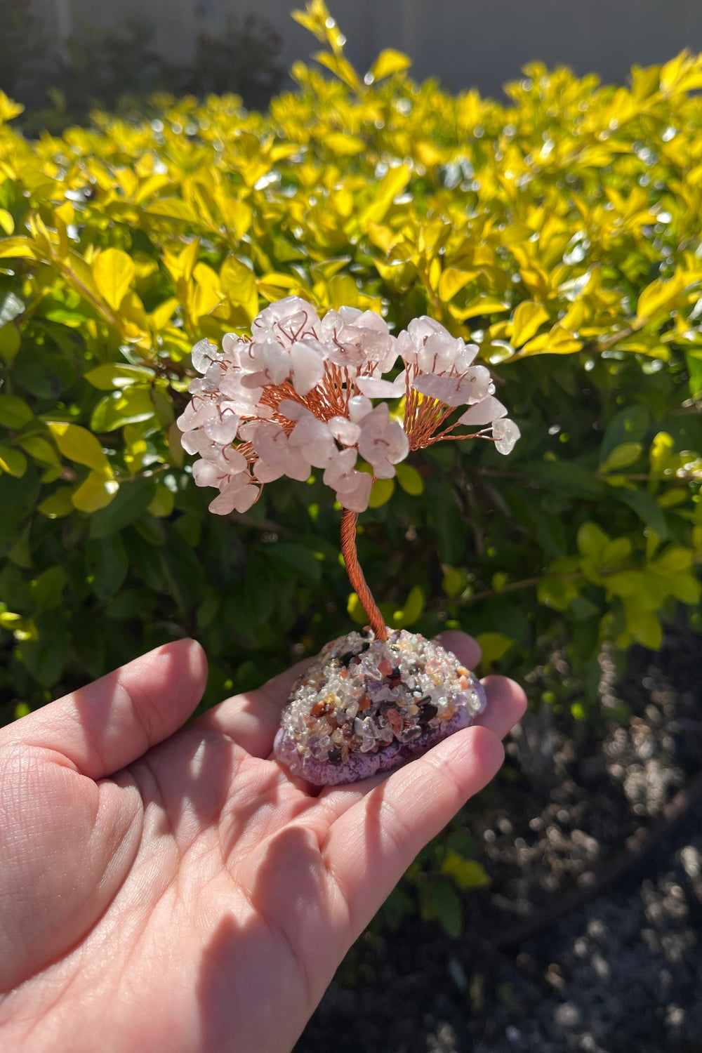 Rose Quartz Crystals Feng Shui Tree of Life