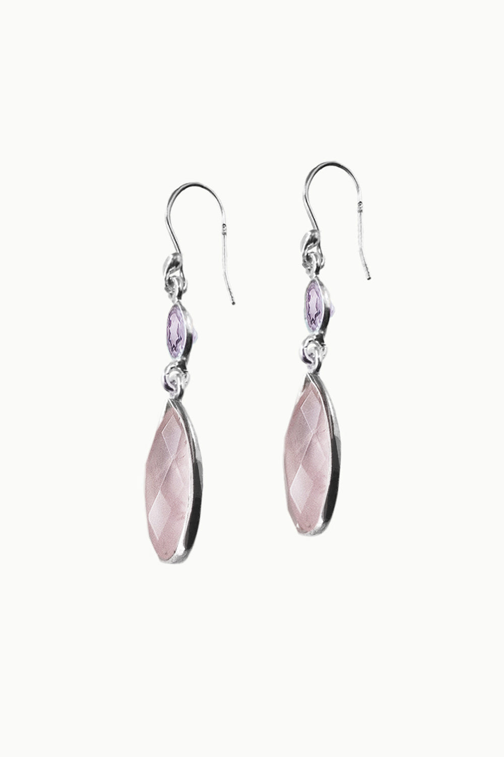Sivalya Rose Quartz Dangle Earrings - Twilight
