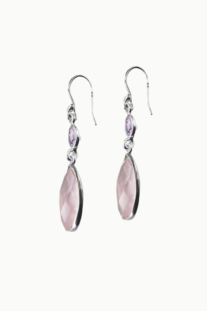 Sivalya Rose Quartz Dangle Earrings - Twilight