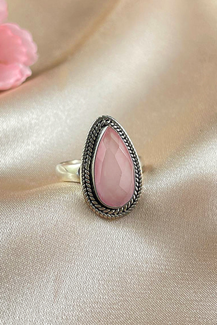 Sivalya Rose Quartz Teardrop Ring - Splendor