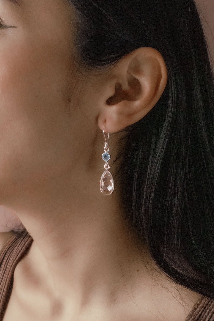 Sivalya Rose Quartz Dangle Earrings - Twilight