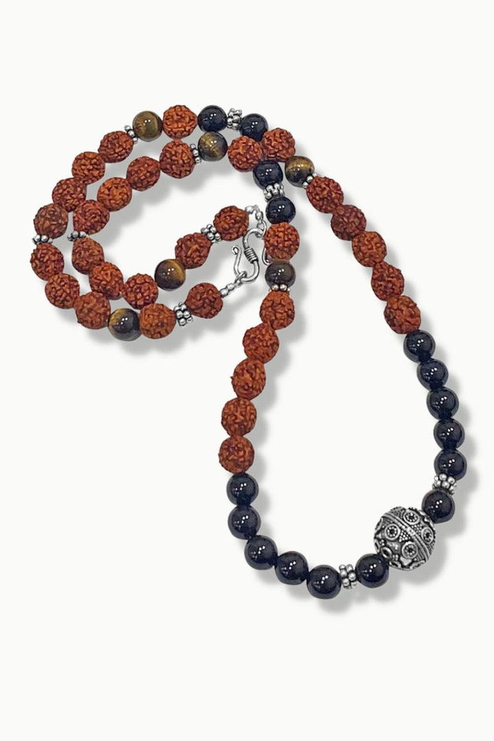Sivalya Rudra Rudraksha and Black Onyx Sterling Silver
