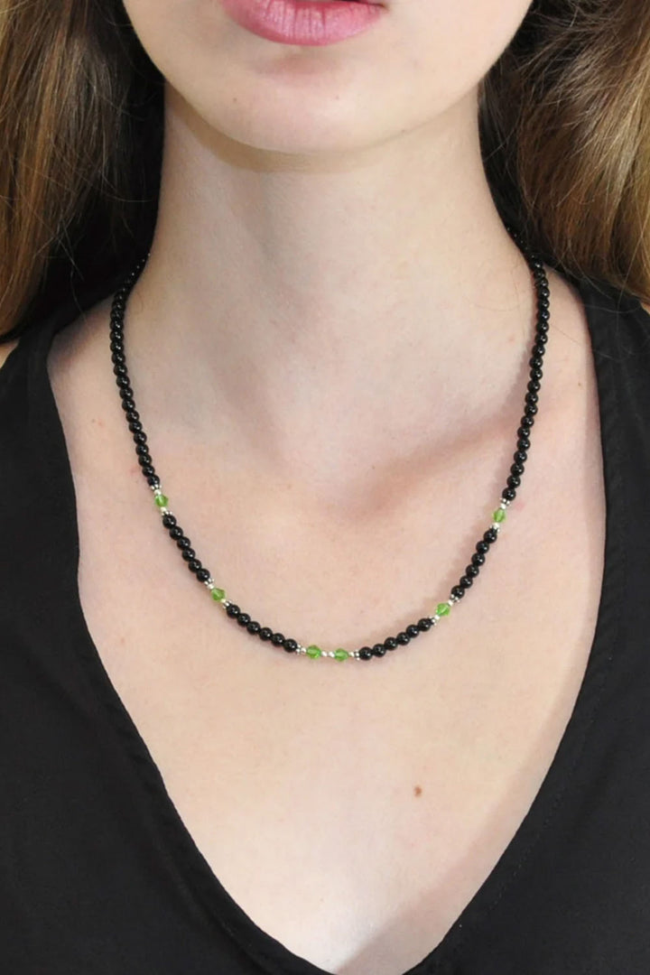 Sivalya Abundance Black Onyx and Green Crystals Necklace