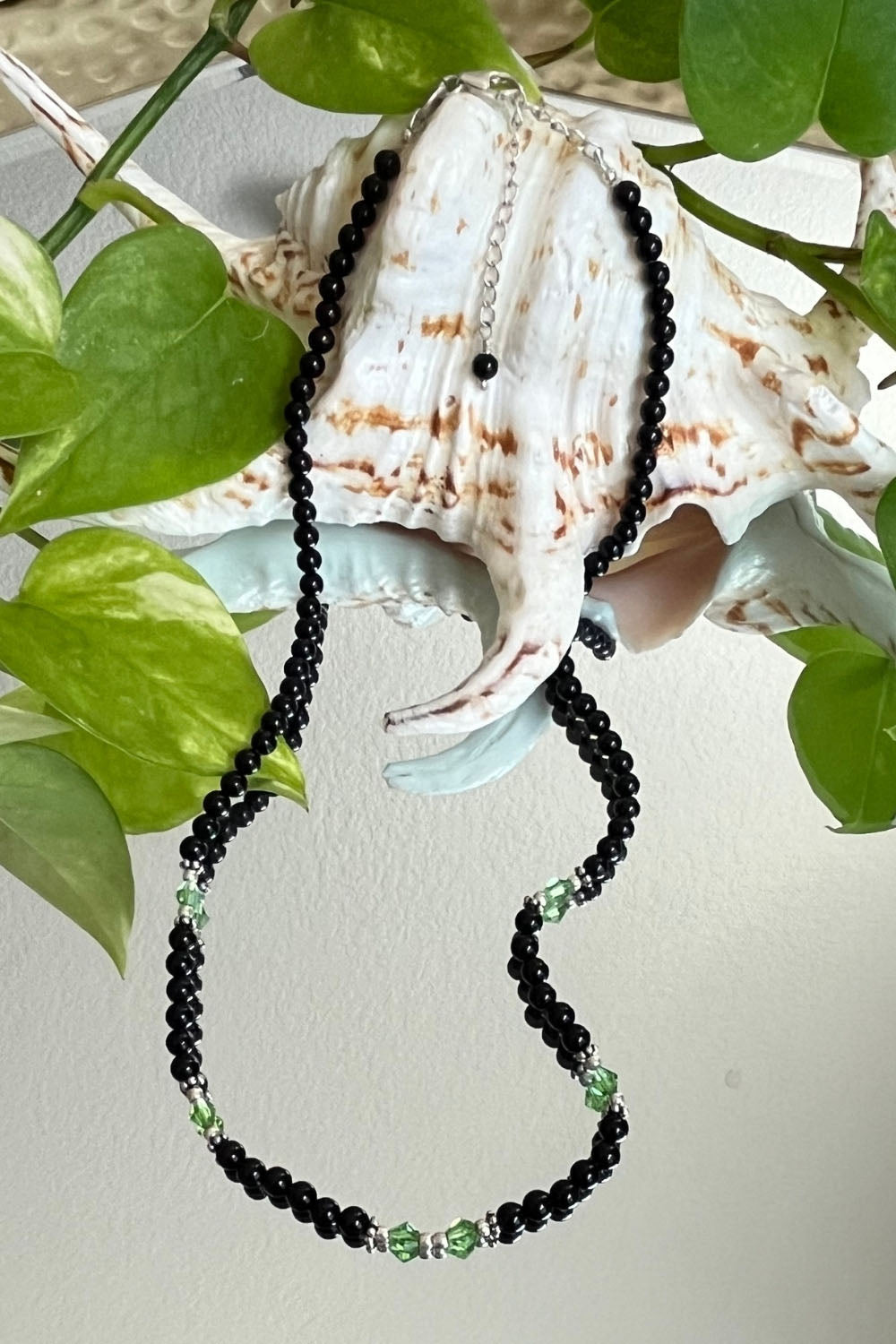 Sivalya Abundance Black Onyx and Green Crystals Necklace