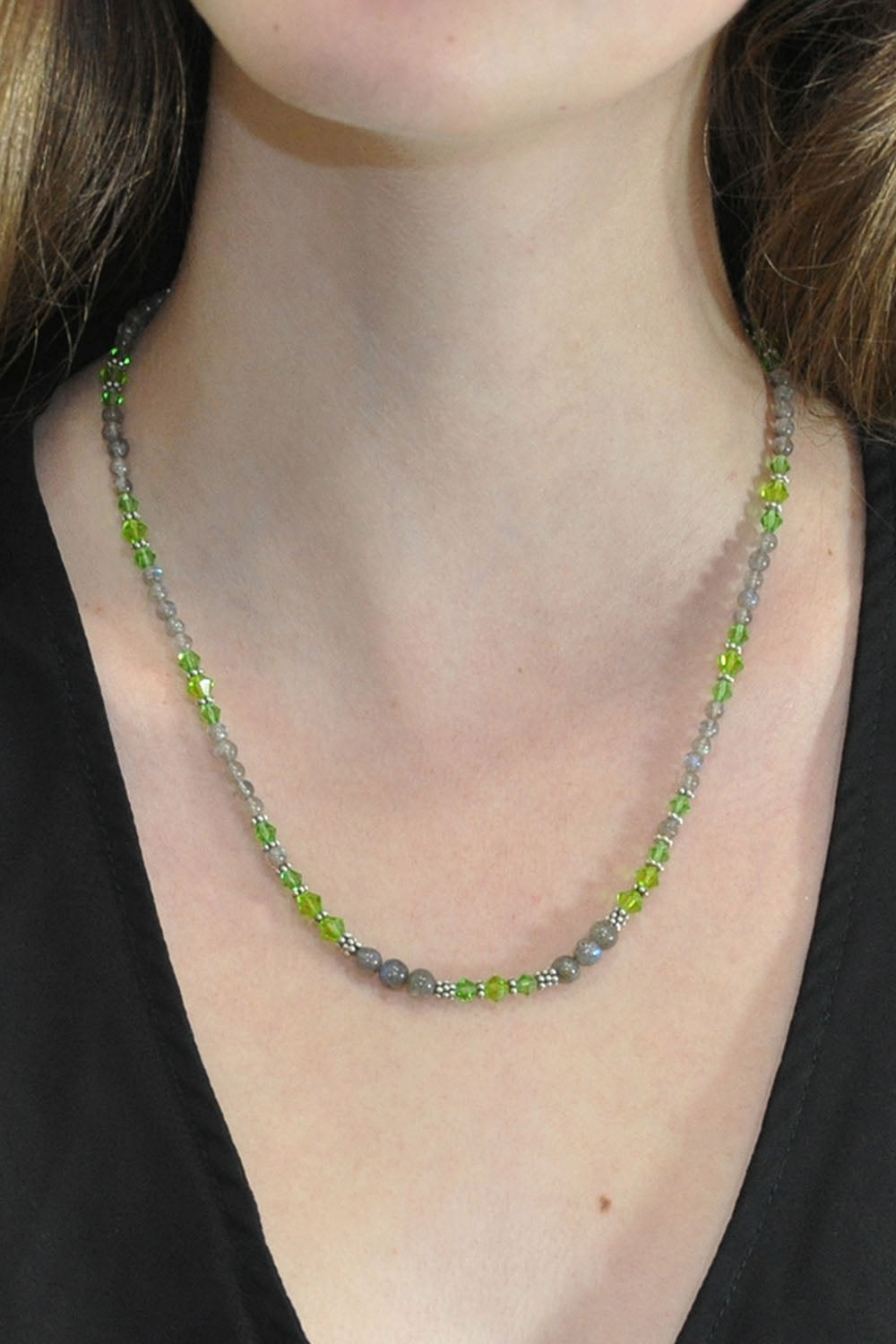 Sivalya Abundance Labradorite and Green Crystals Necklace