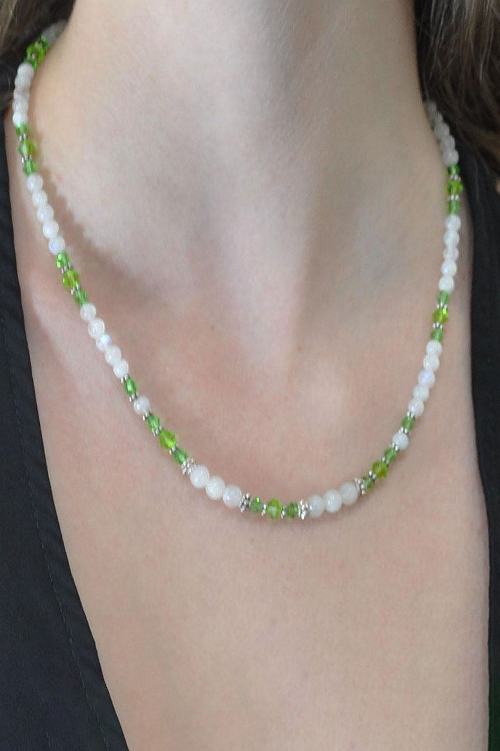 Sivalya Abundance Moonstone and Green Crystals Necklace