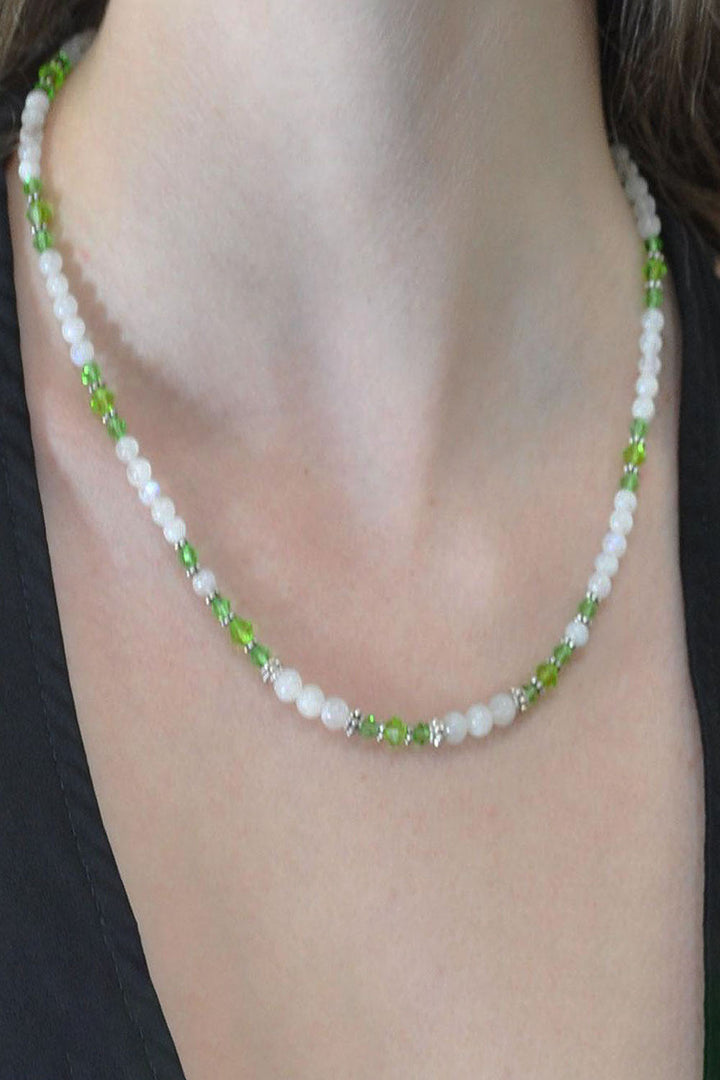 Sivalya Abundance Moonstone and Green Crystals Necklace