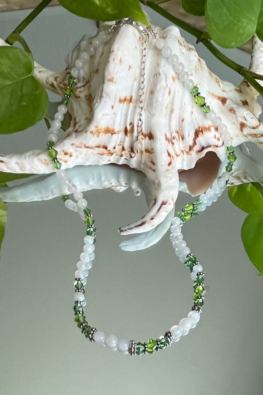 Sivalya Abundance Moonstone and Green Crystals Necklace