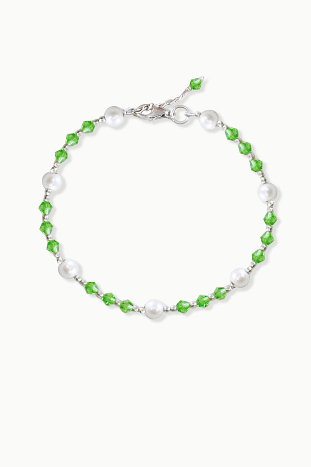 Sivalya Abundance Pearls and Green Crystals Bracelet